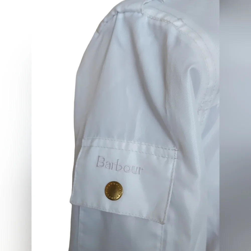 BNWT Barbour Womens White Rain Jacket UK Size 12 Lightweight Union Jack Lining. - Picture 8 of 16